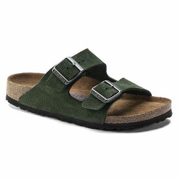 Birkenstock Soft Footbed Ruskind Arizona Herre Olivengrøn | DK 263PJJ